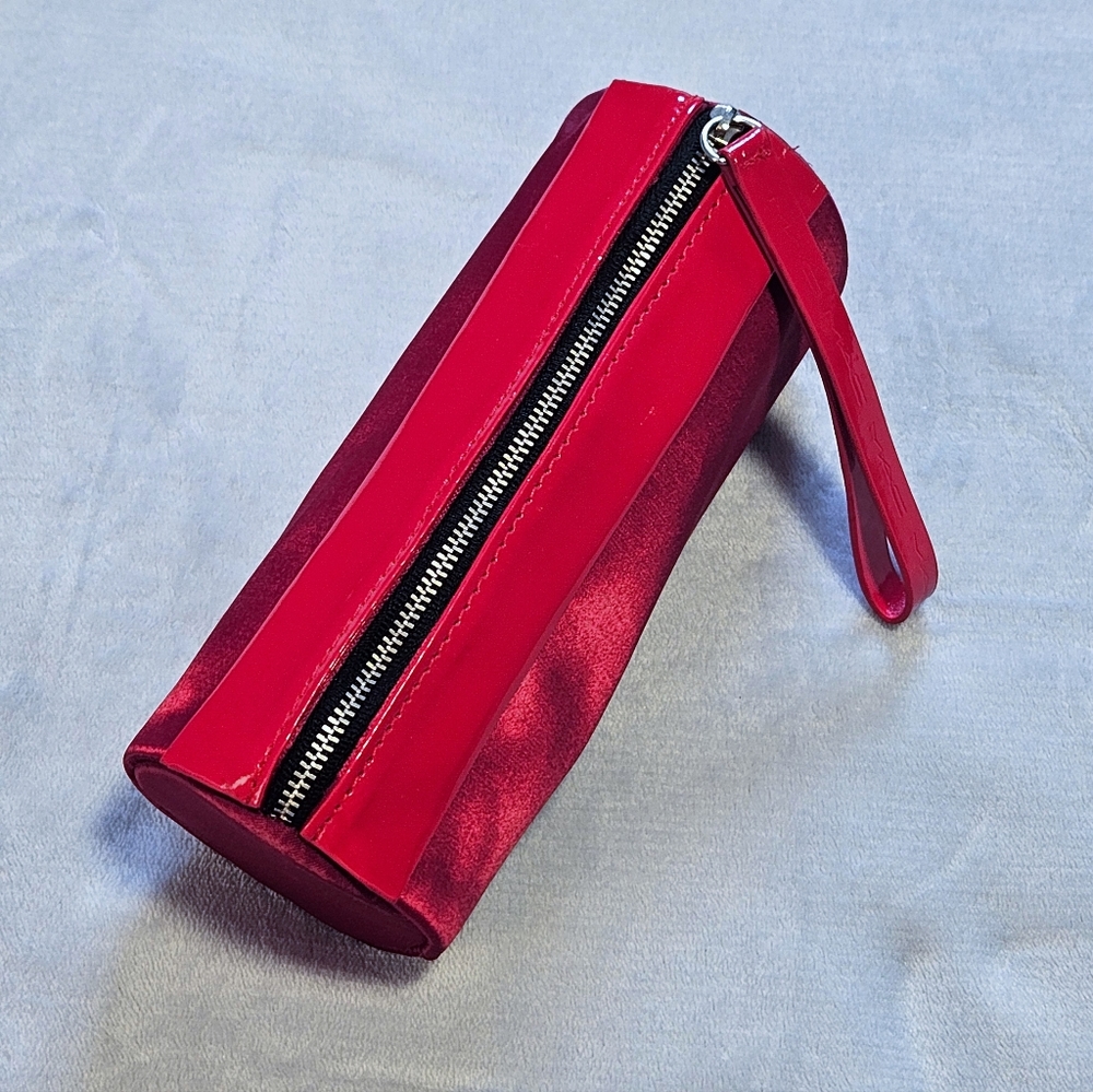 MAC Cosmetics red round makeup bag